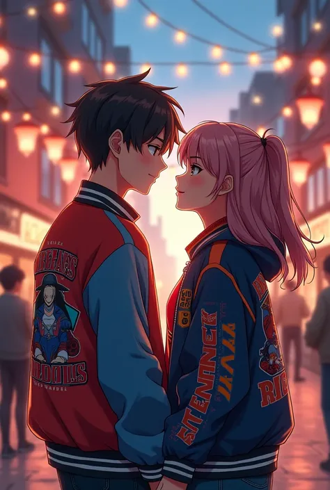 couple jacket anime lovers
