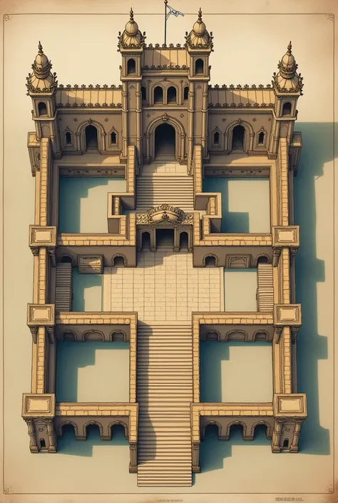 CREATE A PHOTO OF THE SHAPE OR FIGURE OF THE ROYAL CITADEL OF MINAS IN BUCARAMANGA ON AN ARCHITECTURAL PLAN


