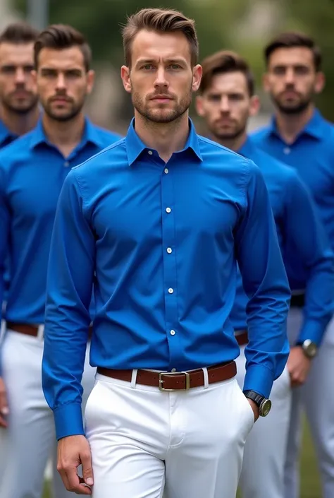 ROYAL BLUE shirt &WHITE PANT SAME TEAM DRESS CODE WITH gents FRIENDS 