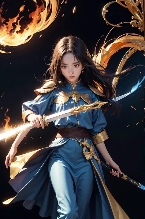 4k 8k images golden sword blue flame
blood-colored meadow
