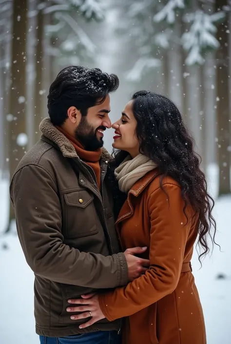 a indian young couple sex in winter
