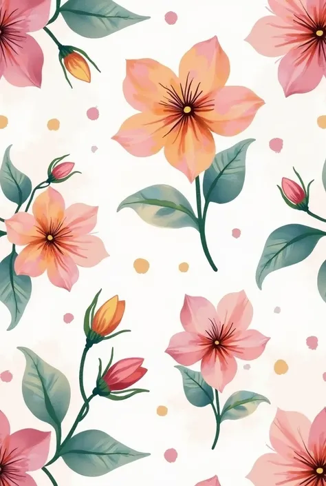 create a floral print 
 which can be repeated and had a effect of hand painted. looks as it done with water color for digital textile print
