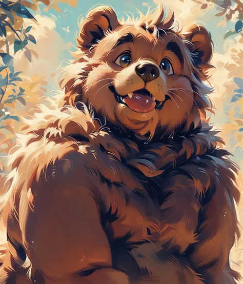 style of Gil Elvgren, (cute, chubby, male, bear), hires textures, highly detailed, intricate details, best quality, masterpiece