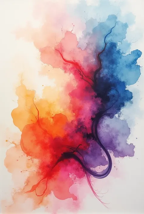 abstract print with water colour effects 