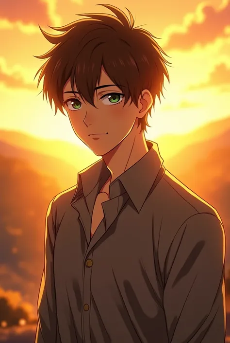 Anime. Im a young quite manly guy. I look about 1. I am half Russian and half Chinese. I am of average height, slightly below normal, a little thin, but still athletic. I have beautiful delicate facial features. I have warm green eyes and short tousled bro...