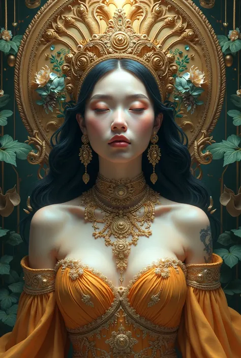 Portrait of a Spiritual Goddess, Elaborate, elegant, Very detailed, Digital Painting, artstation, Concept Art, Smooth, Sharp focus, figure, ArtJam、Greg Rutkowski、Alphonse Mucha、William Adolphe Bouguereau、Art by Stephanie Law , Magnificent royal background,...