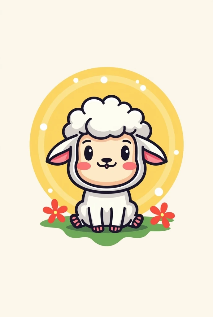 hapiness、Lively、Colorful and cute sheep linear logo