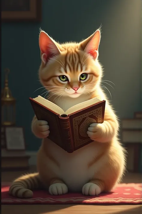 Cat take Quran 