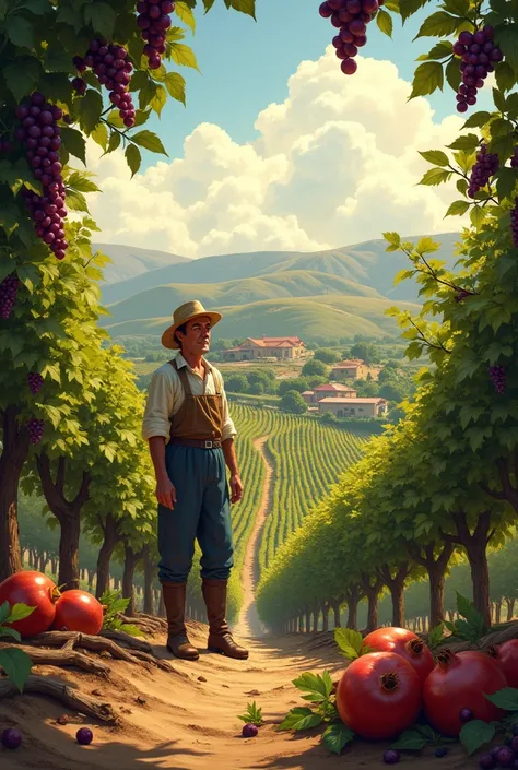 Grape and pomegranate farmer 