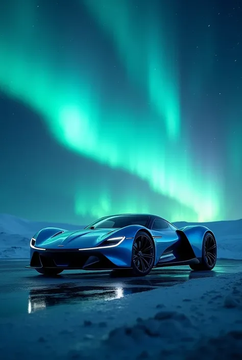 Aurora light touching a car

