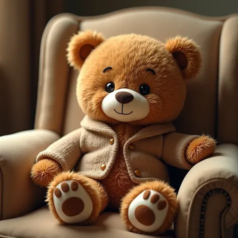 A cute stuffed toy of Grandpa Bear