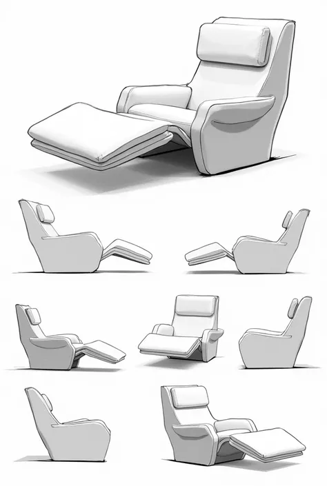 lounge chair many sketches