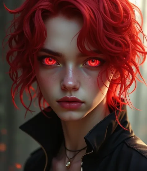 1boy, red eyes, red hair