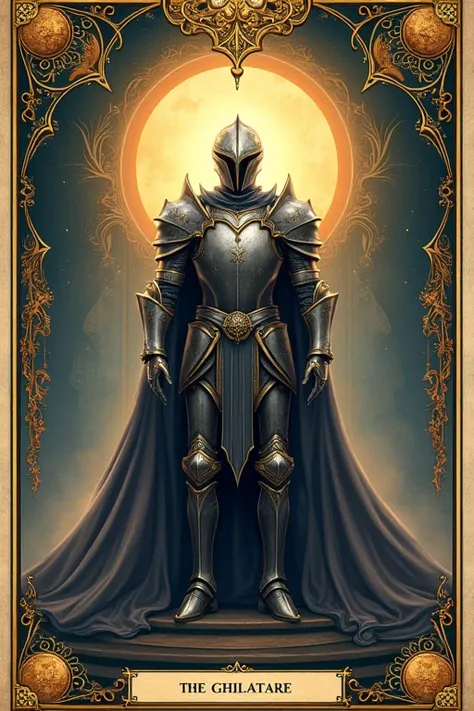 Tarot card style,beautiful background ,high quality ,Knights