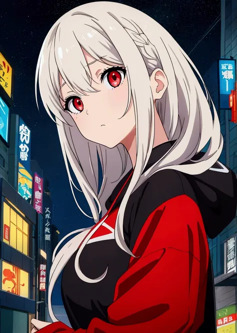 Hair characteristics：Female characters have long white hair，Black hair tips，Showing the messy feeling of just waking up，At the same time, it reveals a kind of disdain、The temperament of game life。
Clothing and accessories：She was wearing a hoodie and headp...