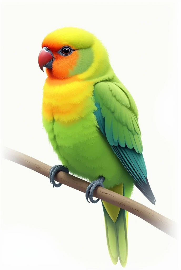 Green and yellow Pacific Parrotlet Bird vector reality art white background, pastel colors, aesthetic vibe, by digital contemporary illustrators, glitch, color negative, liquify 