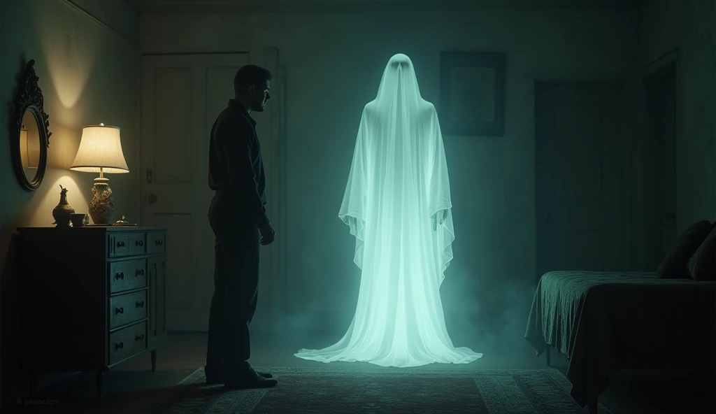 Ghost in room with a man 