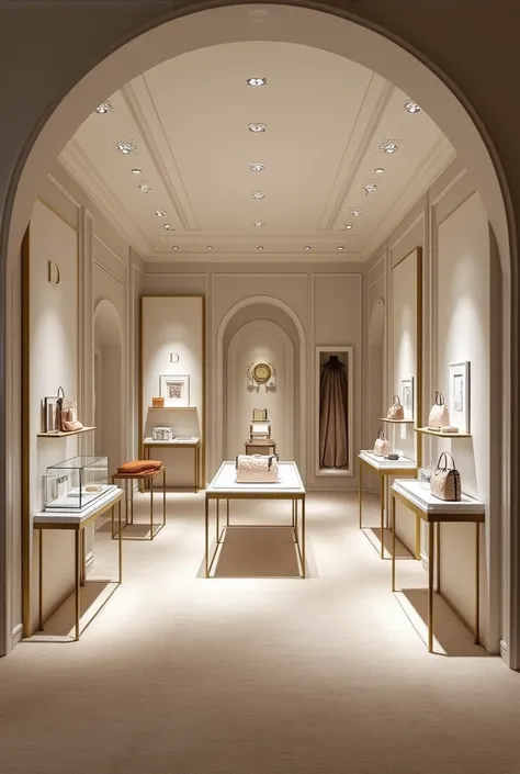 There are no people in the Dior store.