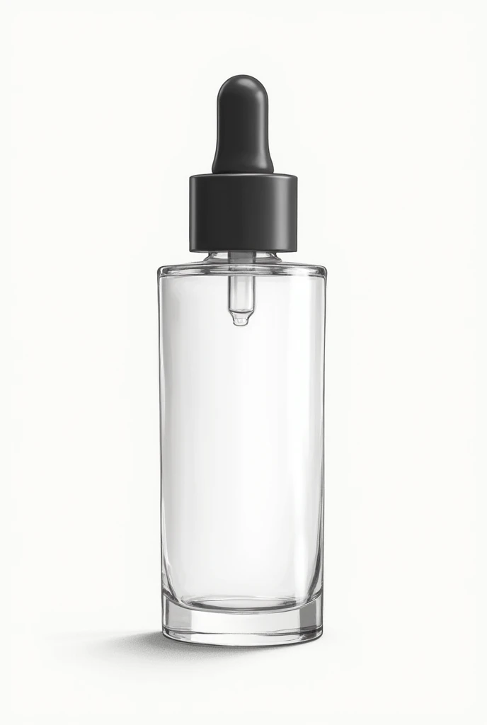 A sketch of a dropper cap serum bottle side view 
