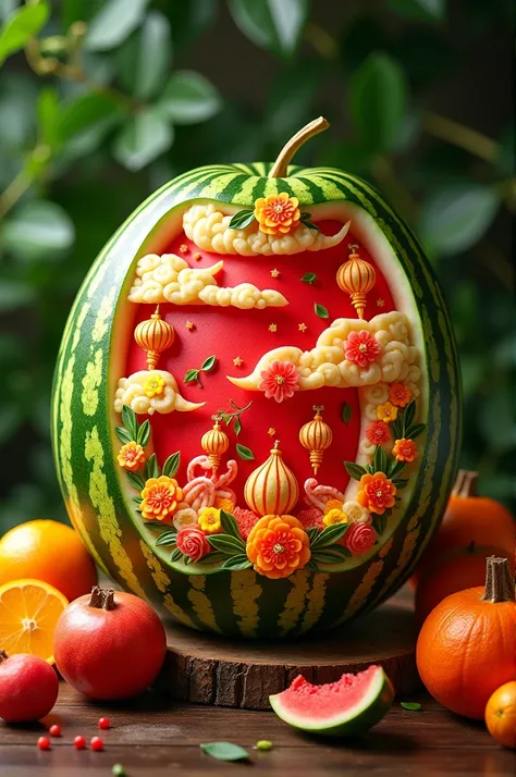 Vietnamese Mid-Autumn Festival fruit carving