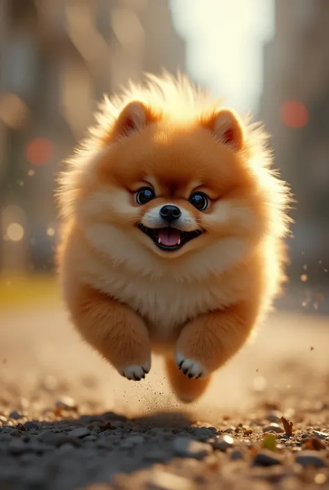 Big Pomeranian, Real, Being fat, On the run, Dynamic, Sweating,