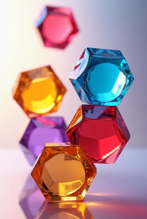 Colorful glass dice