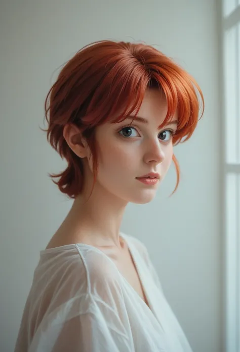 Ranma Chan, redhead, ultra-quality,Photorealsitic,An ultra-high picture quality,Digital SLR,Based on anatomical grounds,Depicted in detail,A slight smil,Detailed face,