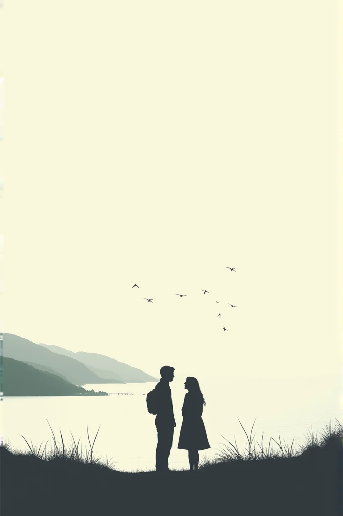 Create a minimalist movie poster with a focus on using the Pen Tool in Adobe Photoshop 
Movie Title: "Whispering Winds" 
Genre: Drama, Romance Plot Concept: A touching story about two strangers who meet in a quiet coastal town, where the winds seem to carr...