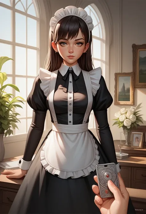 Maid服, Maid, Anime style beautiful girl, , Maid服の美少女, drop shadow, anaglyph, stereogram, tachi-e, <xml><input>POV</input></xml>, atmospheric perspective, anime, anime style, 8k, super detail, best quality, textured skin, anatomically correct, high details,...