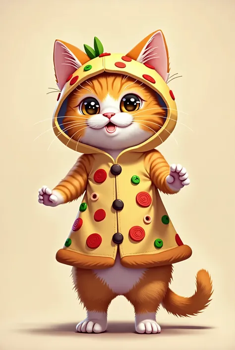 A cat wearing a food-themed costume