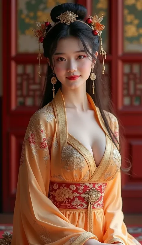 8k, masterpiece, best quality, ultra-detailed, (ultra realistic:1.3), (clean photo:1.2), (ultra high resuliton:1.3), (soft lighting:1.2), (iphone mobile phone CAMERA:1.3), (perfect image coloring), (bright lighting:1.2), chinese, perfect douyin girl, big t...