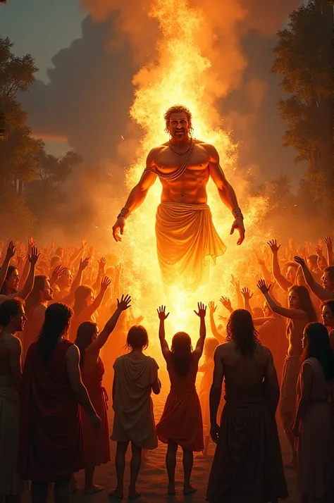 The people were happy because of the fire of prometheus.