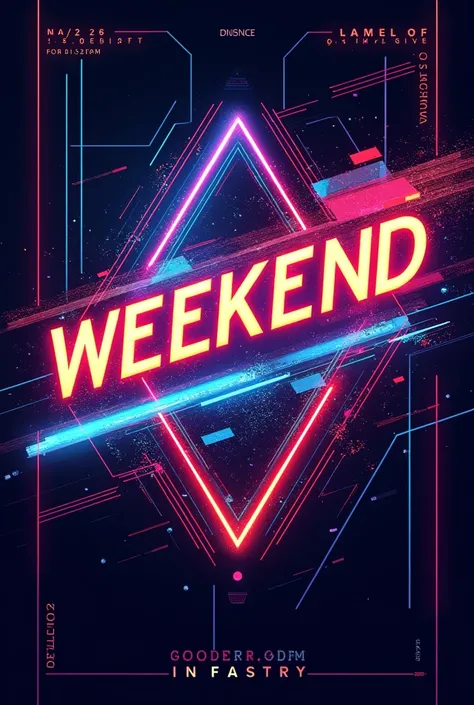 Flyer for an electro-themed party with the title saying weekend 