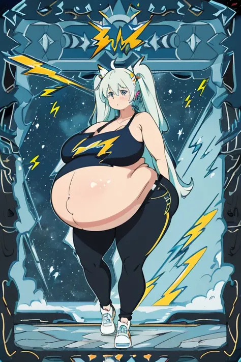 ((best quality, 4k, 8k, anime girl)), (((ssbbw))), (((ussbbw))), ((chubby)), ((very obese)), (((navy bikini))), (((black jeans))), (((beautiful extremely detailed face))), ((beautiful eyes)), cinematic lighting, realistic anatomy, ((big belly)), ((huge bre...