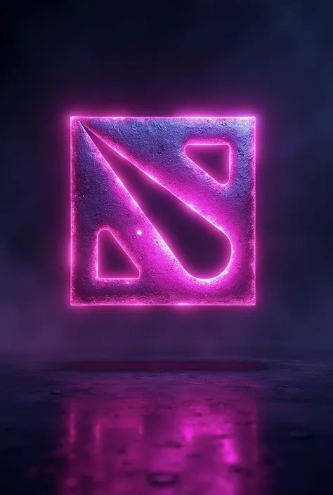 dota2 logo with neon effect and purple color dominant