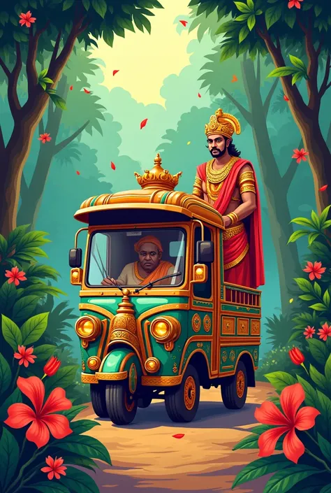 Onam maveli vector image and force traveller
