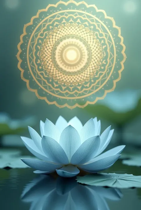 
Create a tranquil and visually appealing background for a presentation titled Ethics within Oriental Philosophies: Buddhism and Hinduism. Incorporate elements that symbolize both philosophies, such as a lotus flower representing purity and enlightenment, ...