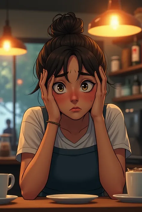 The inevitable moments of stress come crashing down like silent storms as the college student works at the café. When customers become dissatisfied with a faulty coffee or an extended wait time, the student’s eyes reveal a clear sense of worry and pressure...