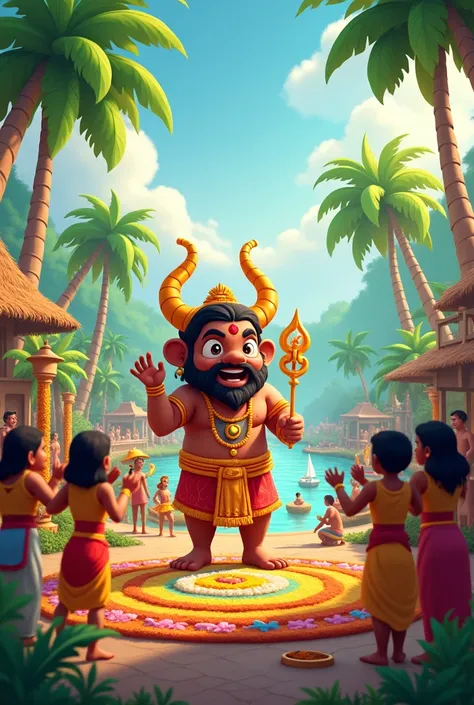  Cute Mahabali onam background 