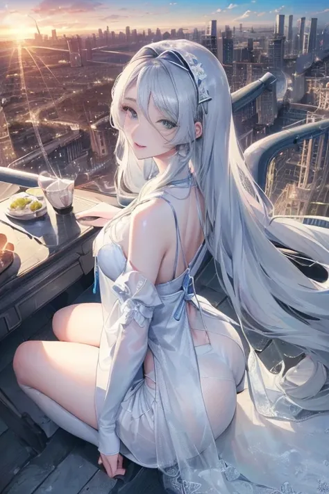 Official Art,masterpiece, Clear focus, (Beautiful, gorgeous and lovely Korean woman:1.3), (Beautiful and cute Korean:1.3), Korean beauty, Exquisite and beautiful hair、Eyes and face, Practical, Extremely detailed, beautiful girl, Blue sky, Glowing white par...