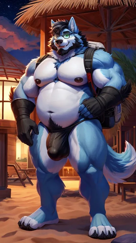 ((Ultra High Quality)), ((masterpiece)), ((Ultra detailed)), ((4k)).

Solo , Anthro , Wolf , Handsome Anthro Wolf  , Light Blue Wolf , Light Blue Fur , Black Short Hair , Black Beard , Handsone , Good Looking , Green Eyes ,(Eyes Details), Adult Ages , Huge...