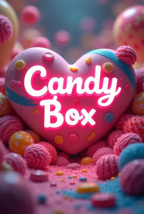 Add the word maxikisoco to the top in the same font used for candy box 