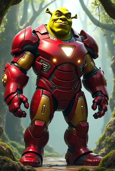 Sherek dressed as iron man 