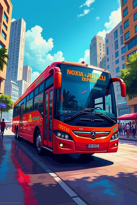 Make a painting for the Nova Iguaçu Express Bus Company

