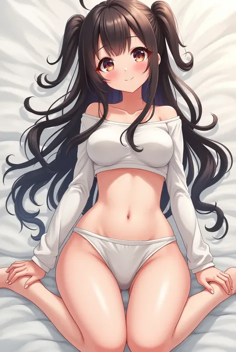 Anime girl with legs spread without panties 