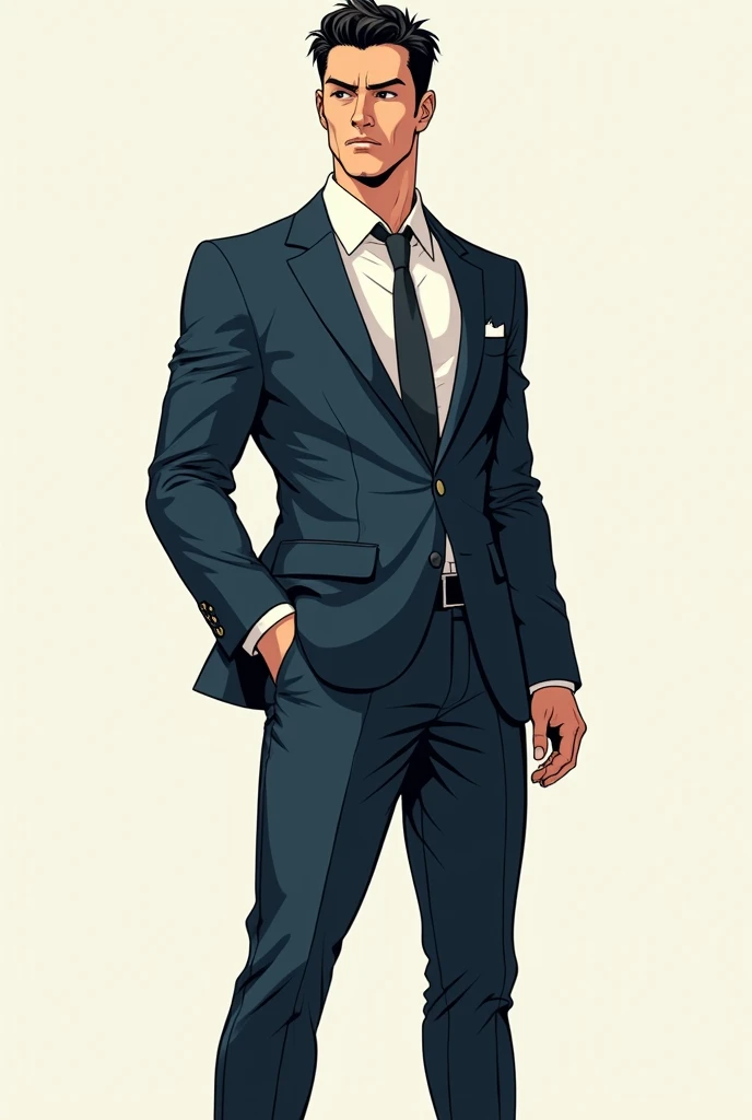 A Manga character businessman full body 