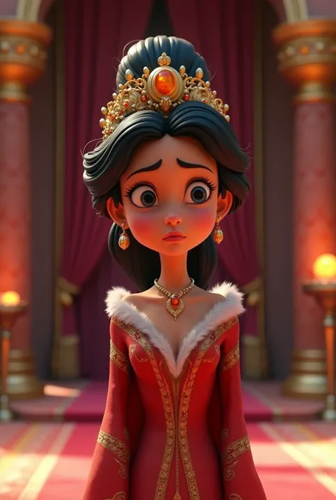  queen sad for Aladin   in 3d cartoon