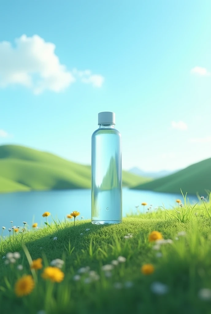 Water bottle on a hill 