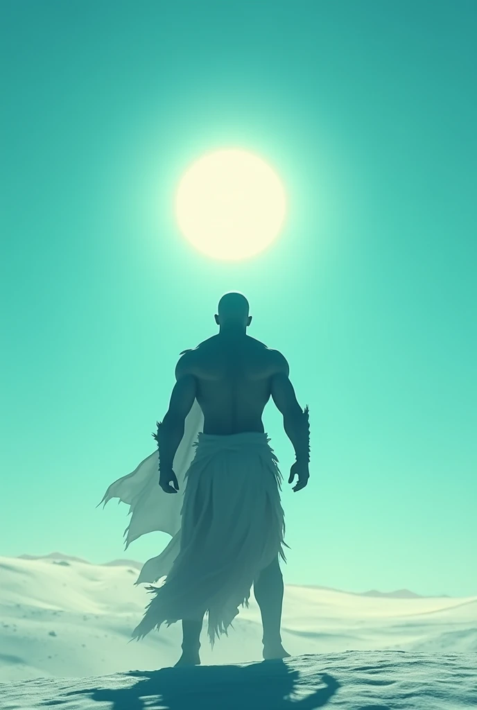 Mon is rising from east silhouette warrior fight in the middle of white desert 
 ultra HD extreme realistic extreme HDR IMAX 3D real ultra cinematic mastery masterpiece teal 
 clear sky 
 Extreme Silhouette 
