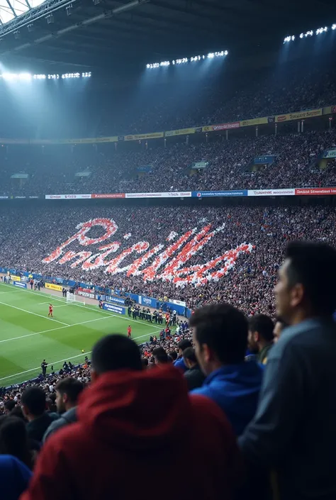 sao paulo fc morumbi fans discreetly the text "Priscilla" in the middle of the crowd